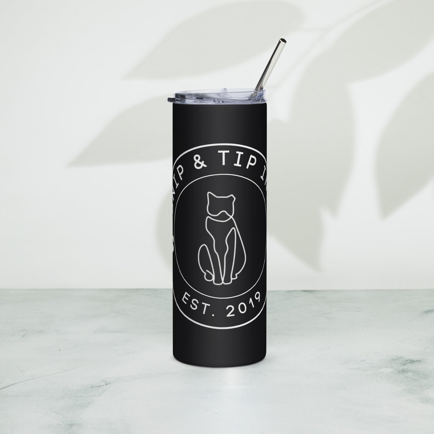 Black Stainless steel tumbler White Logo