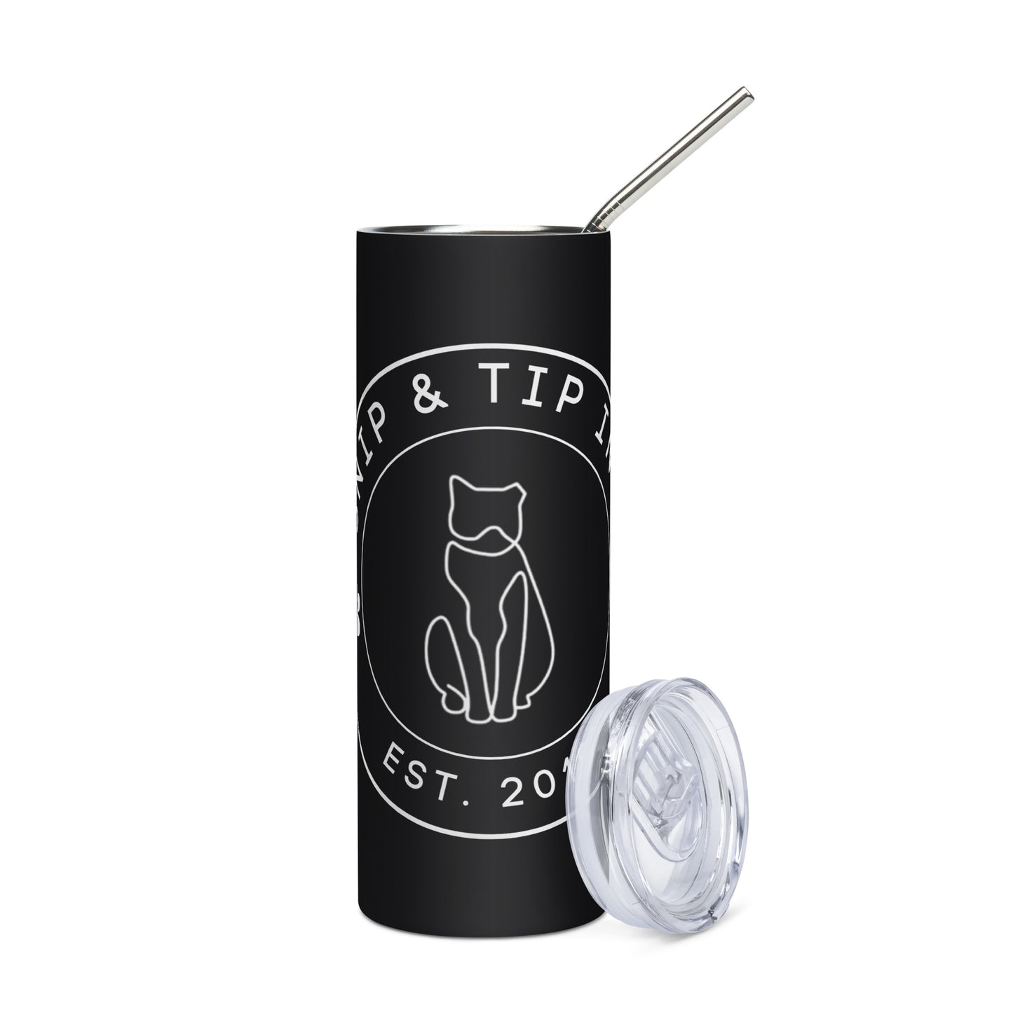 Black Stainless steel tumbler White Logo