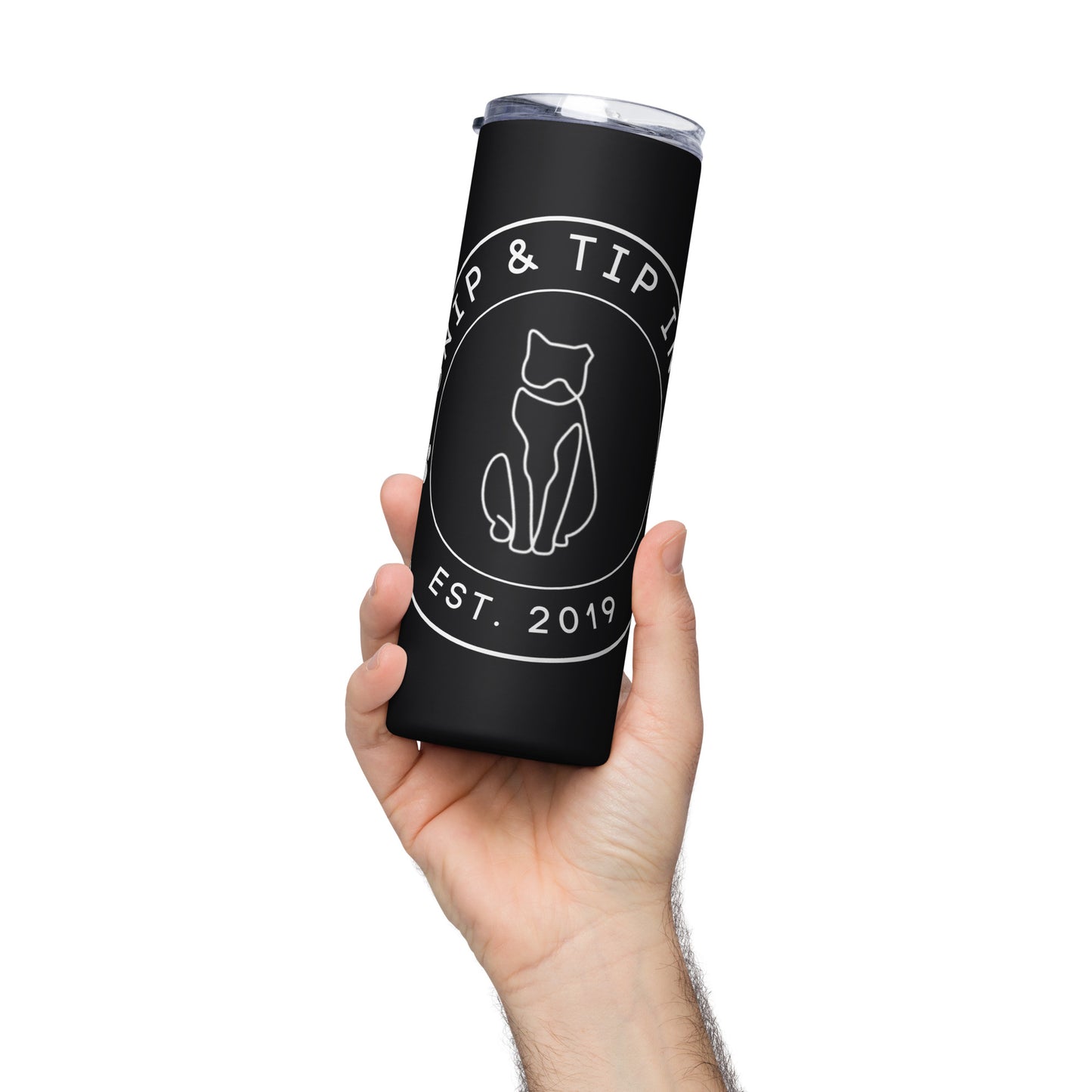 Black Stainless steel tumbler White Logo