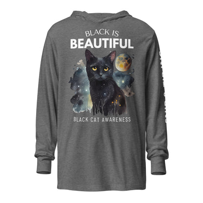 BLACK CAT - Dark Colored Hooded long-sleeve tee