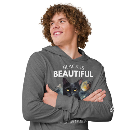 BLACK CAT - Dark Colored Hooded long-sleeve tee