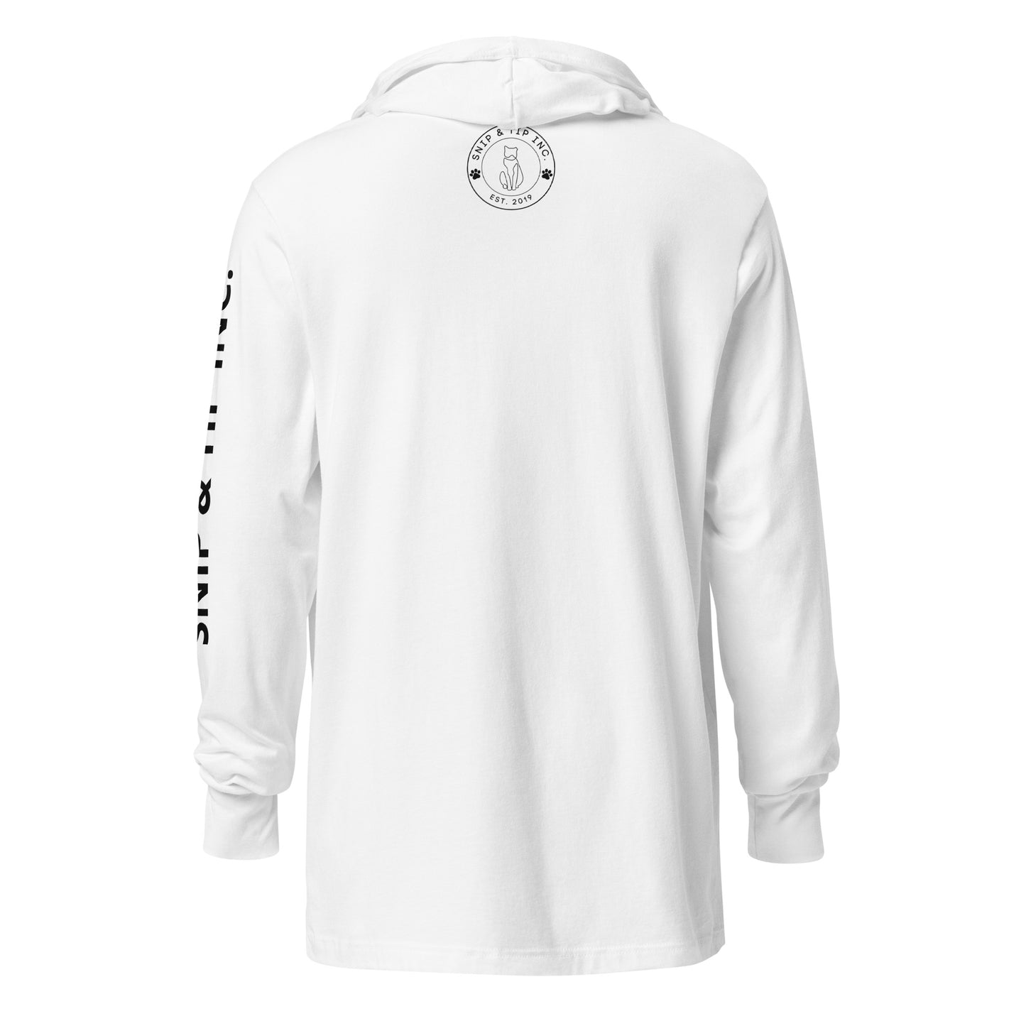 BLACK CAT- White Hooded long-sleeve tee