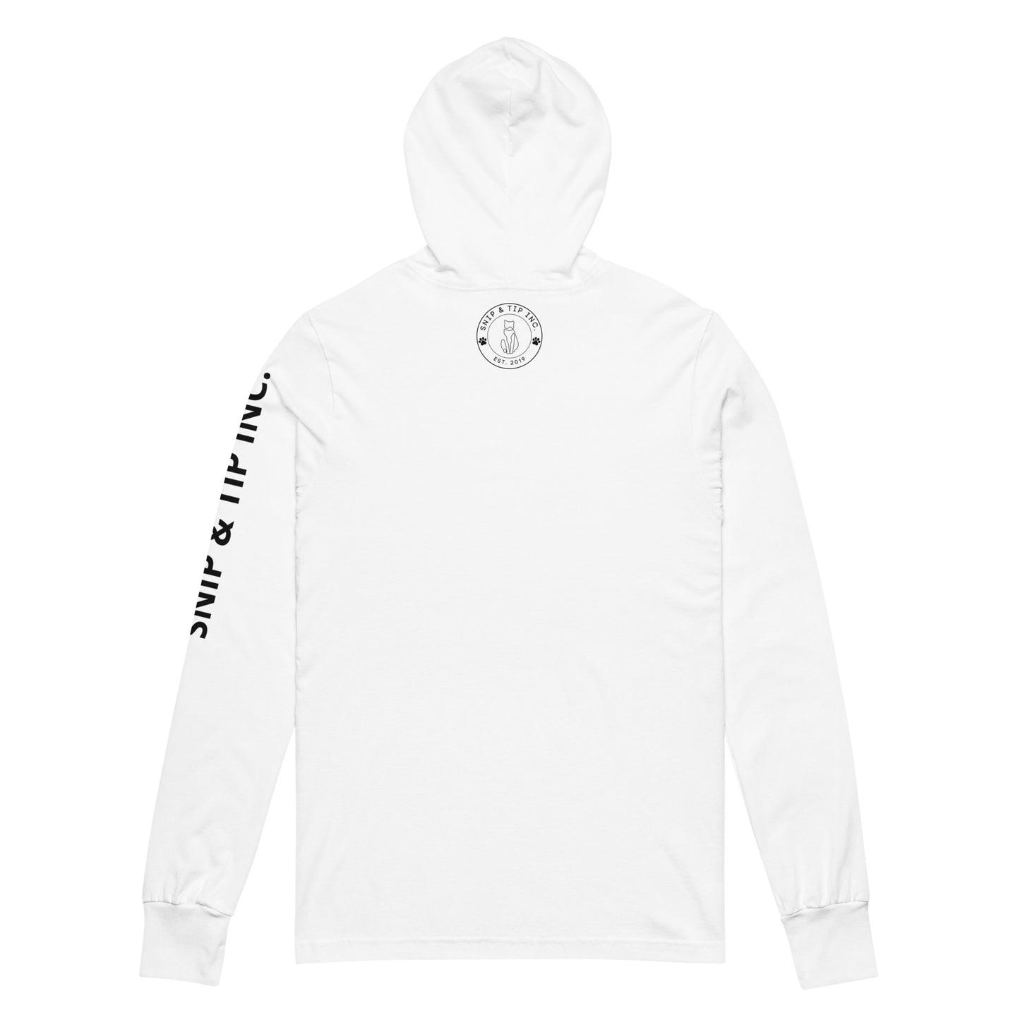 BLACK CAT- White Hooded long-sleeve tee